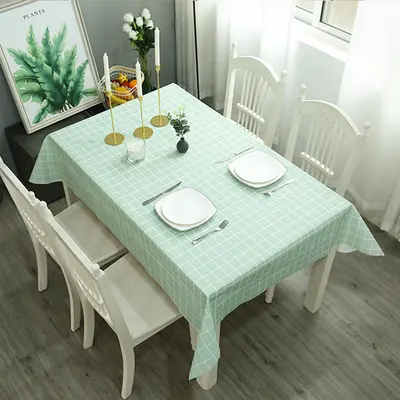 Waterproof PEVA Checkered Tablecloth, Oil-Resistant, Wipe-Clean - 8