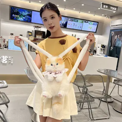 Cat Plush Backpack, Realistic Cat Design, Cute Birthday Gift - 5