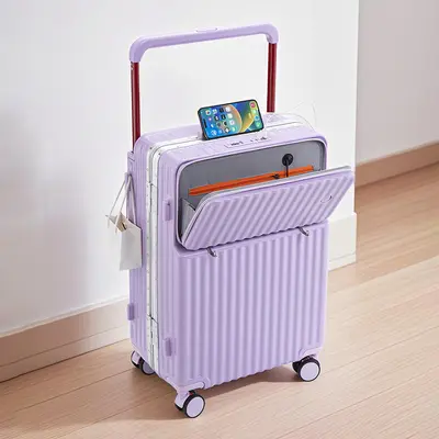Women's Suitcase, Aluminum Frame, 20 Inch Combination Lock, Braked Wheels - 3