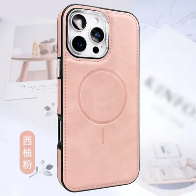 iPhone 16 için deri kılıf, Apple 15 Pro manyetik telefon kılıfı uyumlu - 9