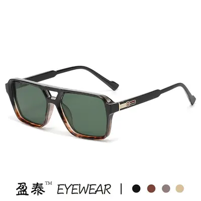 2026 neue Koreanische Stil männer Pilotenbrille Retro Doppel Brücke Quadratischen Rahmen Sonnenbrille Straße Fotografie Sonnenbrille frauen Spot Großhandel