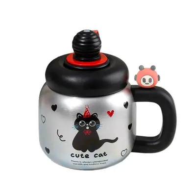 Thermobecher mit Trinkhalm und Griff aus 316er Edelstahl, 800 ml - 6