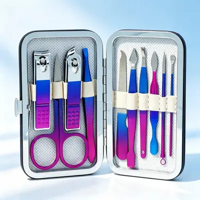 Nail scissors set, stainless steel, gradient colors