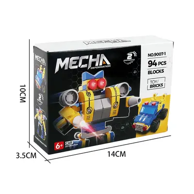 Küçük parçacıklı mecha robot dünya yapım bloğu montajı 6'sı 1 arada eğitici puzzle oyuncak yarış arabası yapım bloğu oyuncak