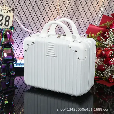14-inch Retro Carry-On Case, Portable Makeup Case, Mini Suitcase - 4