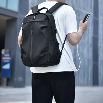 Cross-border daily backpack men Korean version fashion university student bag simple commute lightweight laptop bag ready for sale