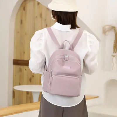 Damen-Rucksack in Einfarbdesign für Schule und Reise - 5