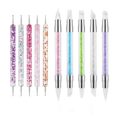 Holz-Punktierstift-Set, 5-teilig doppelendig, für Acryl-Nagelkunst