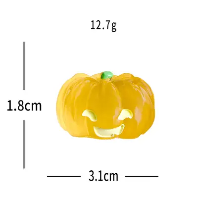 Halloween Luminous Pumpkin Figurine, Miniature Decoration, DIY Accessory - 9