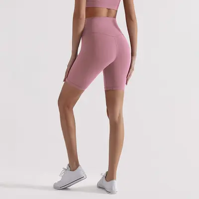 Hızlı kuruyan yoga şortu, kalça kaldırıcı, yüksek bel, Nilit naylon 66 ve Lycra, dört yönl