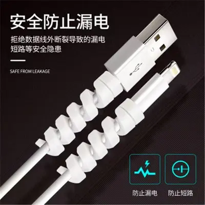 Data cable spiral organizer silicone anti-break cable wrapper