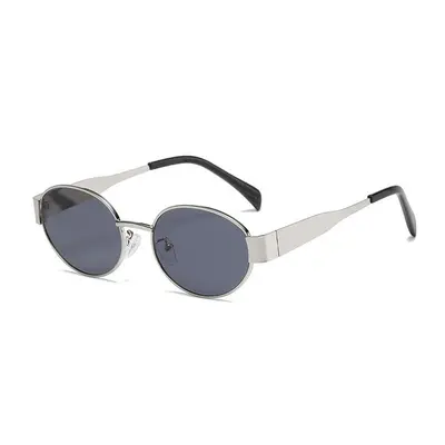 Oval Metal Frame Sunglasses for Women - 7
