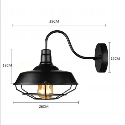 Loft Retro Endüstriyel Dış Mekan Duvar Lambası, Ferforje - 11