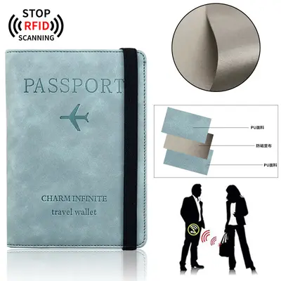 Cross-border dot color-changing PU leather skin-feel multi-color strap passport cover luggage tag set multifunctional passport holder bag