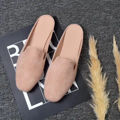 Women's Baotou Suede Heelless Mules, Plus Size 41-44