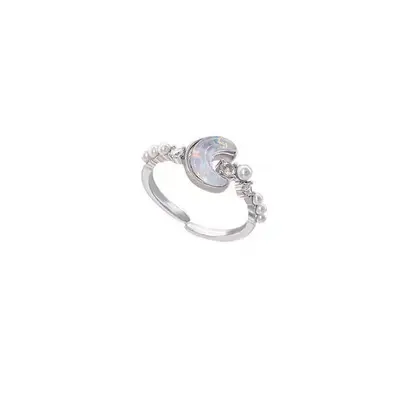 Star Moon Ring Glacier Blue Adjustable