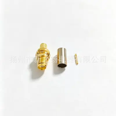 SMA-KY-3 Connector, External Thread, 50 Ohm, for RG58, Gold-Plated Copper - 6