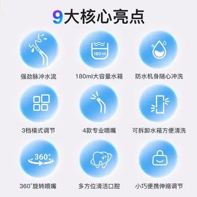 Electric oral irrigator, portable teeth cleaner