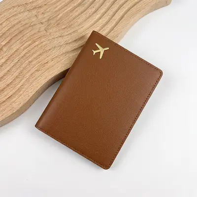 Grenzüberschreitendes Heißpräge-Flugzeug-Dicke-PU-Leder-Passbuch-Schutzhülle, Lederpass-Halter mit kundendefinierbarem LOGO, Passportmappe