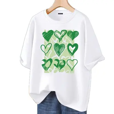 Men's Short Sleeve Printed T-Shirt, Summer Loose Fit, Casual Korean Style