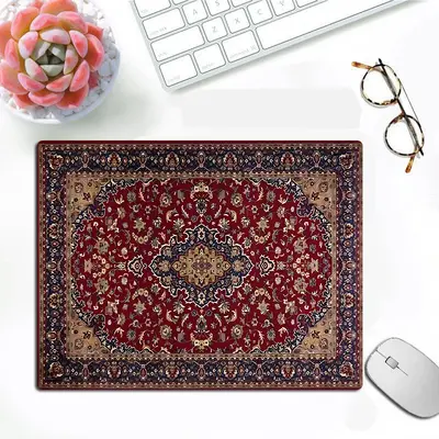 Küçük boy Orta Doğu püsküllü battaniye desenli oyuncu mouse pad, e-spor ofis masa altlığı