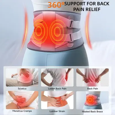Graphene Heated Lumbar Massage Belt, Wireless Charging, Hot Compress - 3