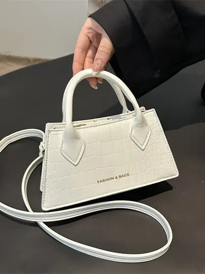 Women's Small Square Bag, Minimalist Design with Shoulder and Crossbody Strap - 3