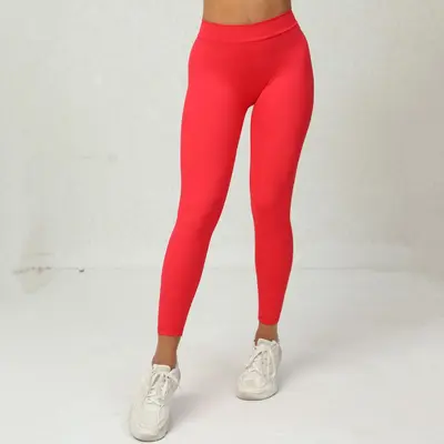 Dikişsiz Şeftali Kalça Yoga Pantolonu V Bel Dar Kesim - 3