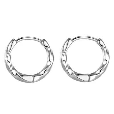 Silver Möbius stud earrings, 999 sterling, unisex - 6