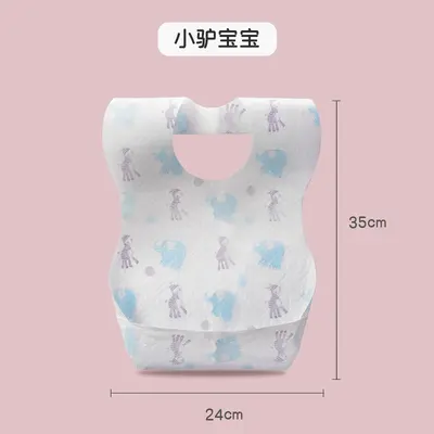 Cartoon Print Disposable Children's Bib, Waterproof Non-Woven - 8