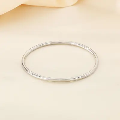 Foreign trade European and American personalized stainless steel 304 round wire 3mm flat ring multi-color welding-free seamless single-piece stacked bracelet - 8