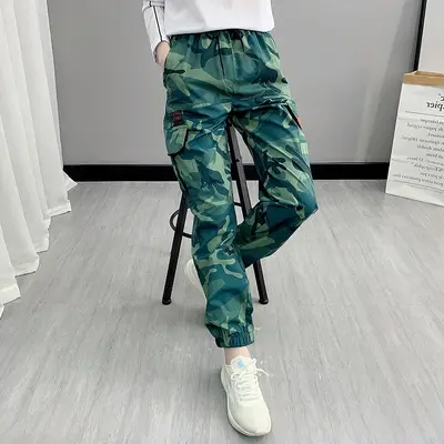 K2111 Autumn Solid Color Adult Pure Cotton Red In-Stock Foreign Trade Moisture-Wicking Sweat-Absorbent Sports Spring Women's Pants
