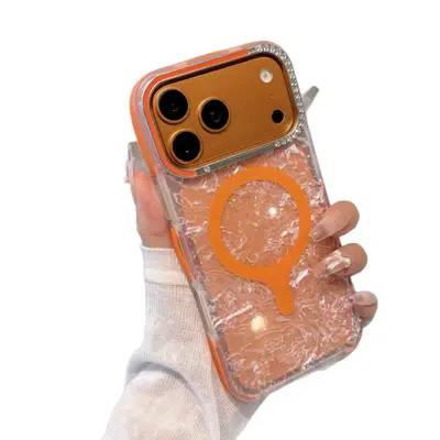 iPhone 17 phone case, glitter star design, premium, full coverage