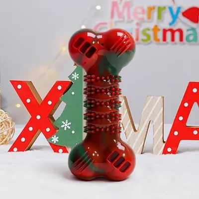 Christmas Colour Bone-Shaped Durable Dog Chew Teeth Cleaning Stick - 8