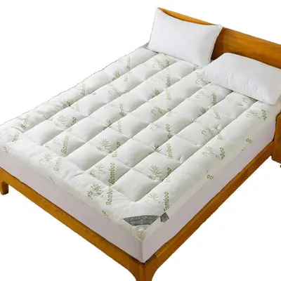 Bambu Elyaf Dolgulu Yatak Koruyucu Pedi, Kaymaz, 450 gsm