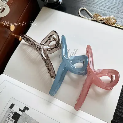 Shark Claw Hair Clip 13cm Large Acrylic Hair Clip for Women, Back of Head Hair Accessory DIY Material, Suitable for Thick Hair.