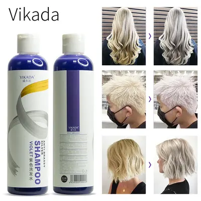 Lila Shampoo für graues und blondes Haar, Leinen-Grau Tönungsshampoo - 4