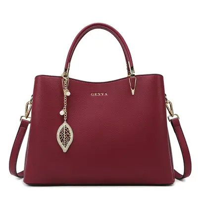 Women's Handbag, Large Capacity Multi-Compartment Soft Leather Commuter Bag - 8