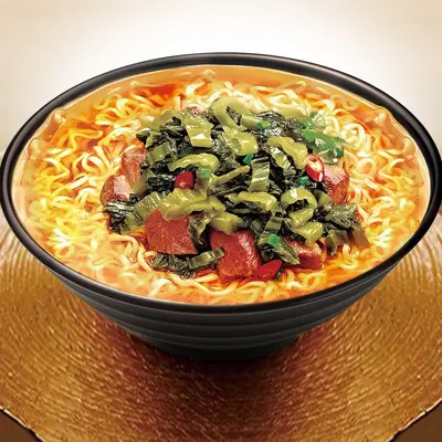 Jinmailang Da Jin Ye Lamian Eingelegter Kohl Rindfleisch Instant-Nudeln, 24 Beutel im Kart