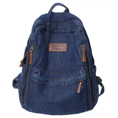 Großer Jeans-Rucksack, Schultasche - 6