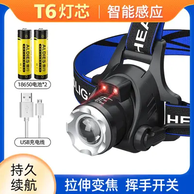 T6 Telescopic Zoom USB Rechargeable LED Headlamp, Long Runtime, for Fishing and Camping - 11