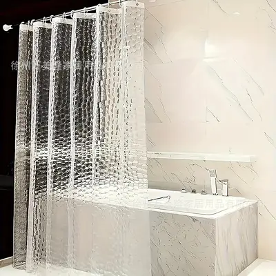 3D Baskılı PEVA Duş Perdesi, Su Geçirmez ve Küf Önleyici, Kalın Banyo Perdesi - 7