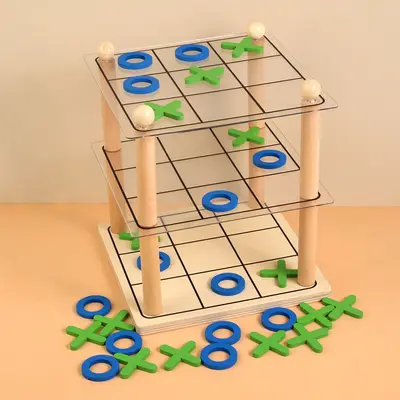 Детская 3D игра крестики-нолики, развивающая логическое мышление и концентрацию внимания, настольная игра для интеллектуального развития, интерактивная игра для двух игроков для родителей и детей