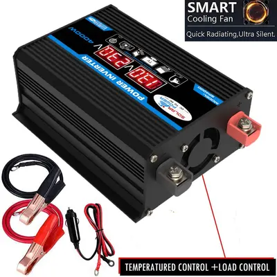 300W İnvertör LED Ekranlı, 12V 220V 110V, USB Hızlı Şarjlı - 9