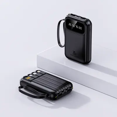 3C Certified Power Bank 20000mAh Large Capacity Portable Charger with Built-in Cable Gift Customization Wholesale - 9