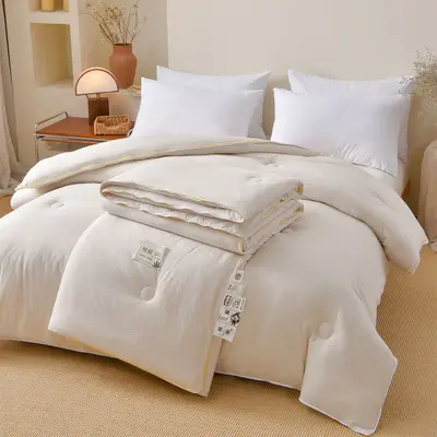 Class A Cotton Linen Soy Fiber Mother-Child Duvet Antibacterial Undyed Winter Quilt Zippered Combination 2-in-1 Linen Mother-Child All-Season Quilt - 7