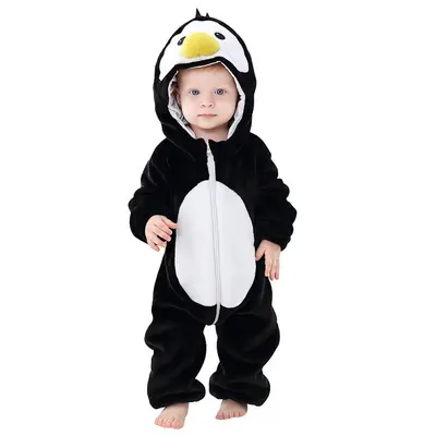 Bebek tulumu, sonbahar kış, hayvan figürlü, polar kumaş - 10