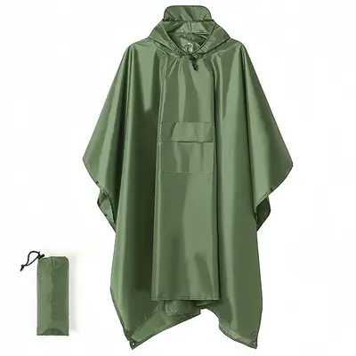 3-in-1 çok işlevli yağmur pelerini, kamp çadırı kumaşı, yetişkinler için outdoor - 8