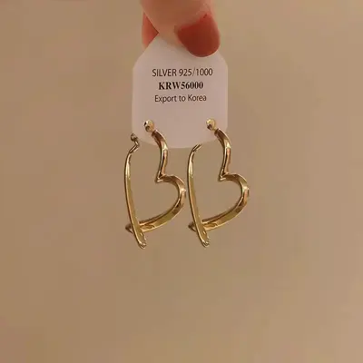 14K gold-plated geometric earrings, vintage style - 12