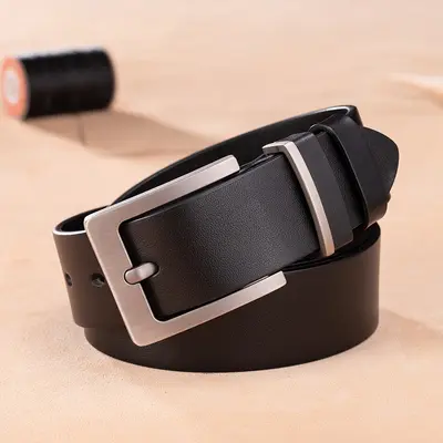 Premium first-layer cowhide men's belt, casual and versatile Korean-style jeans, genuine leather fashionable men's belt, high-end and authentic - 9